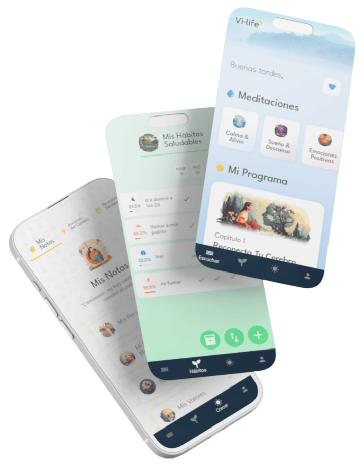 Vi-life mindfulness y registro de hábitos screenshots